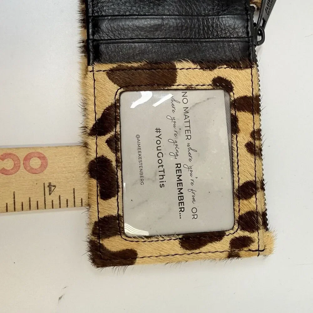 Aimee Kestenberg Lima Large Zip Lanyard In Jungle Leopard Haircalf New.